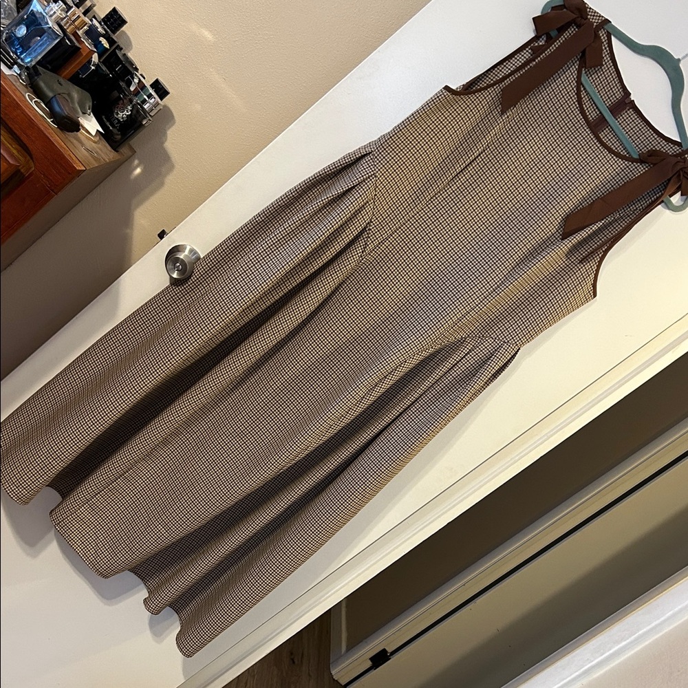 SHEIN Brown Checkered Maxi Dress